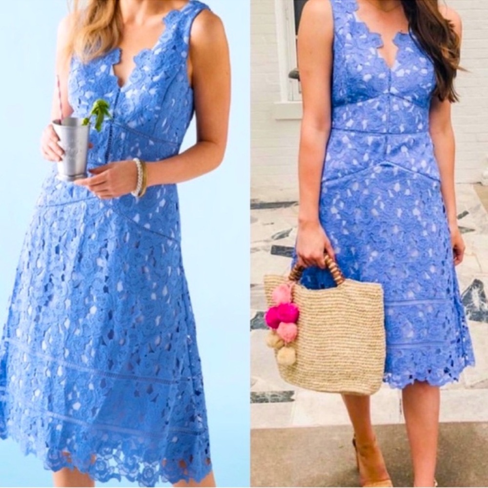 EUC Vineyard Vines Periwinkle 144th Kentucky Derby Lace
Dress Size 00